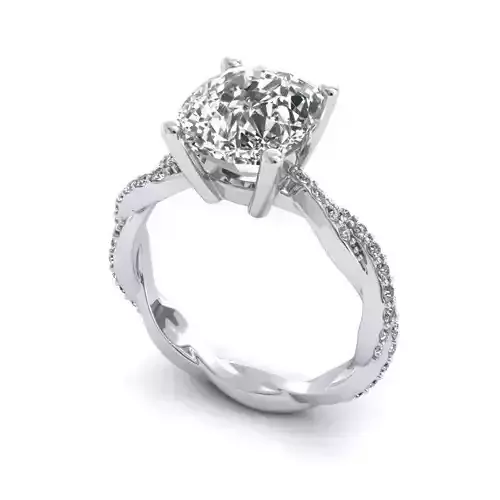 Silver wedding ring with diamond 003-d
