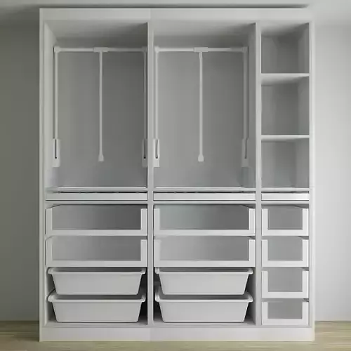 Closet with drawers and shelves