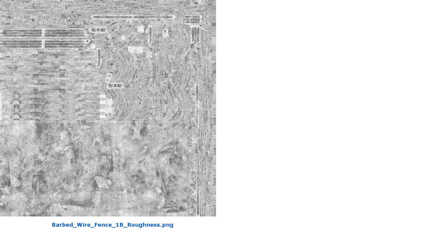 Barbed Wire Fence 1B Low-poly 3D model_9