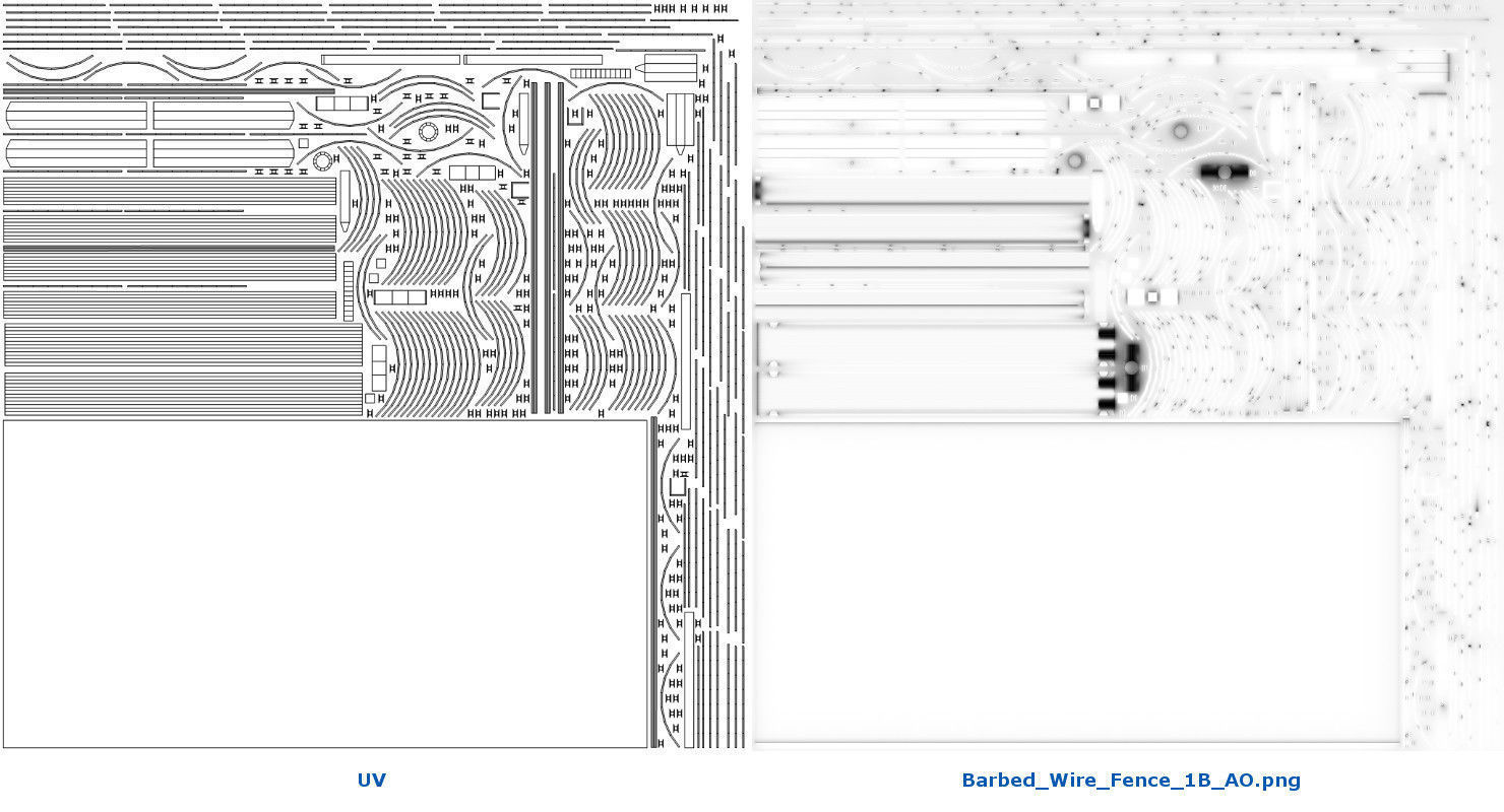 Barbed Wire Fence 1B Low-poly 3D model_6