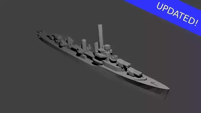 US Porter Class Destroyer Warship 3D print model