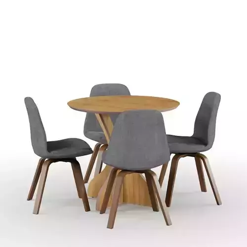 Set Dinner Table and Chairs