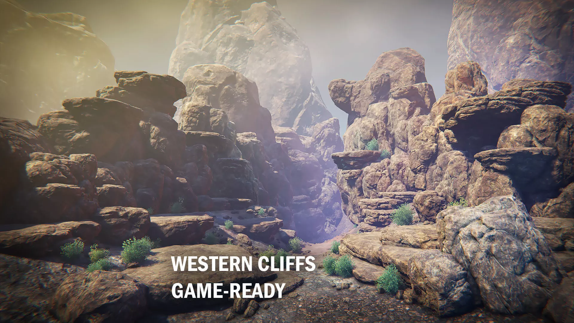 Western cliffs Low-poly 3D model