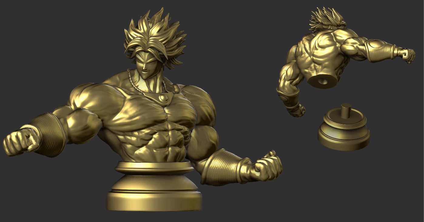 Broly Bust - Dragonball FighterZ 3D print model_8