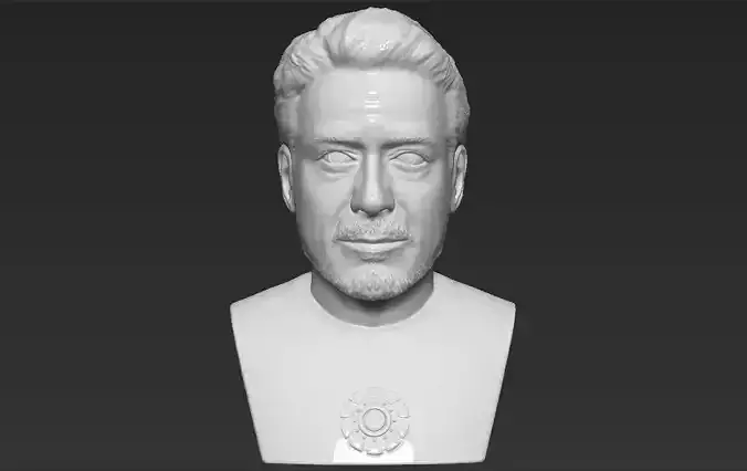 Tony Stark Robert Downey Jr Iron Man bust ready for 3D printing  3D print model