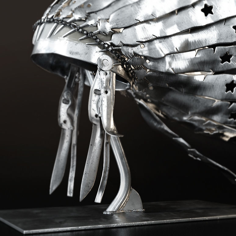 Apache metal indian headdress 3D model_3