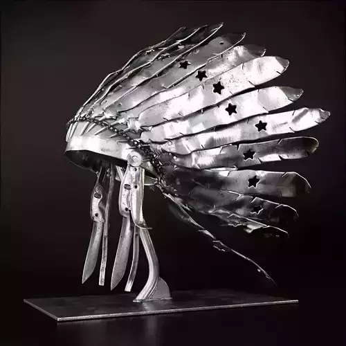 Apache metal indian headdress 3D model Apache metal indian headdress 3D model
