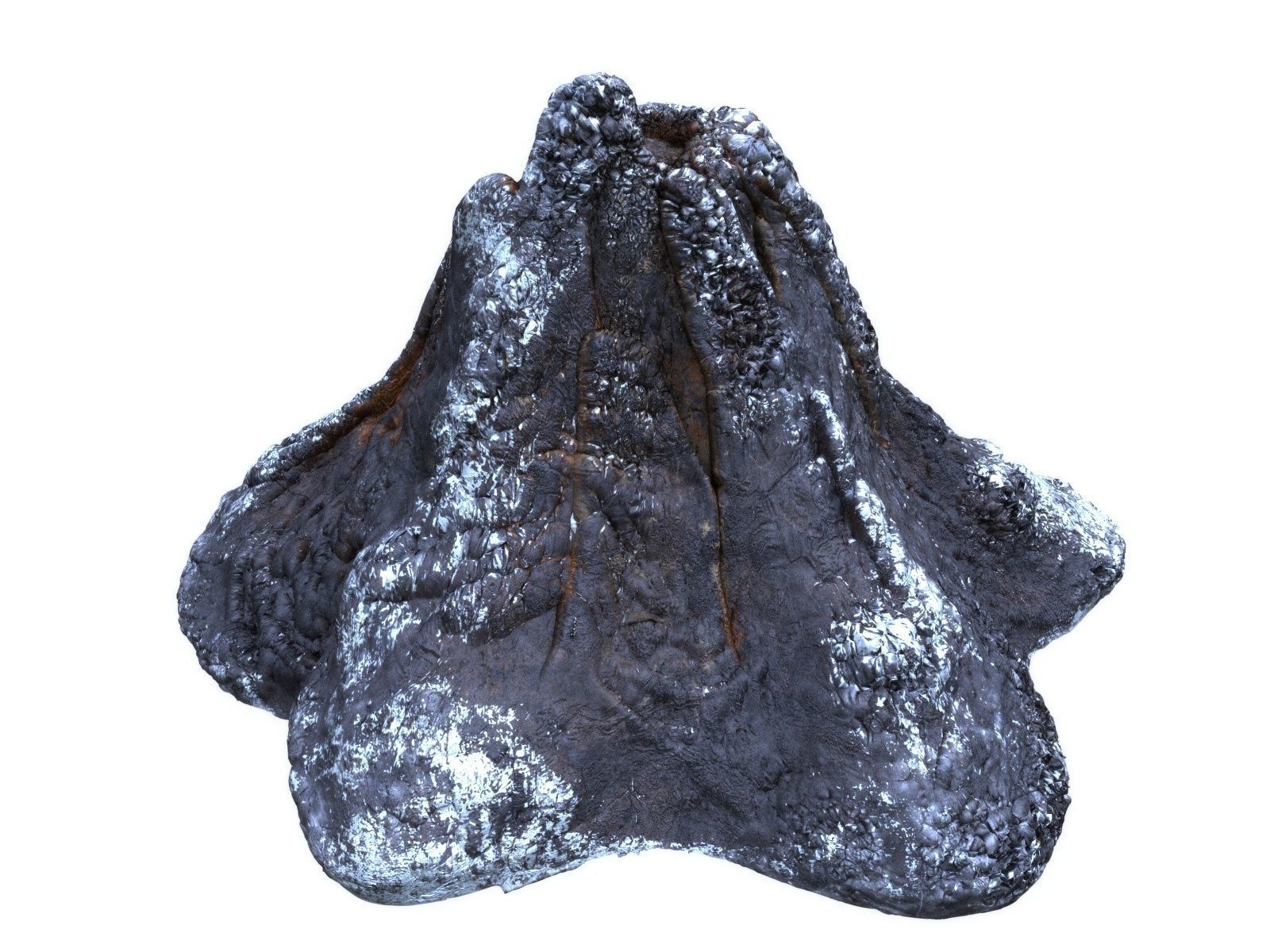 Crater volcano Low-poly 3D model_5