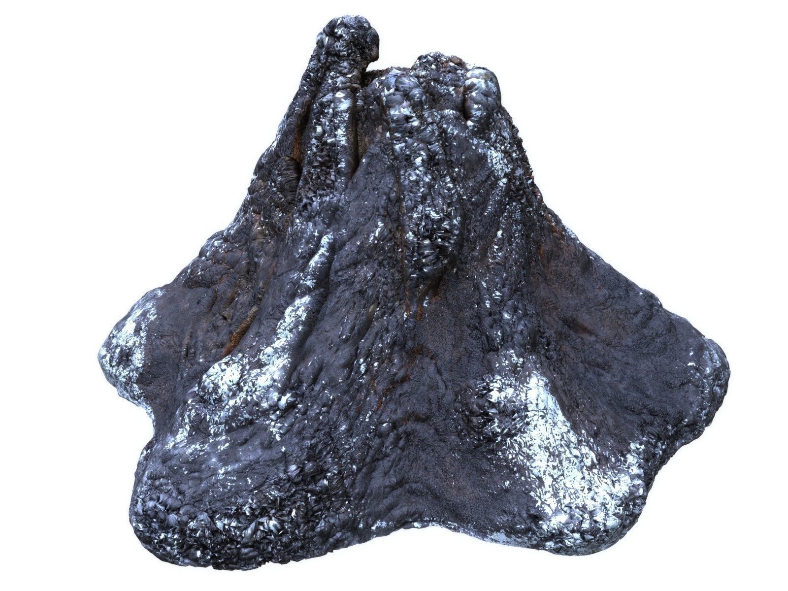 Crater volcano Low-poly 3D model_8