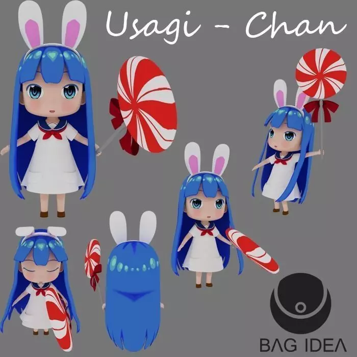 Usagi - Chan Low-poly 3D model