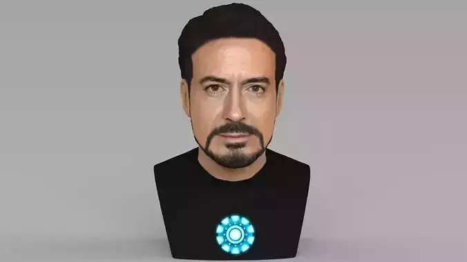 Tony Stark Downey Jr Iron Man bust full color 3D printing ready  3D print model