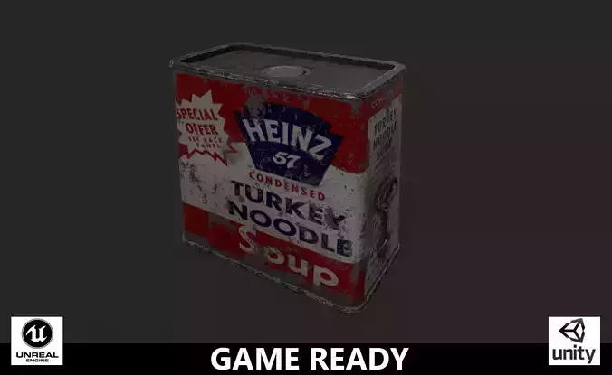 OLD CAN GAME READY Low-poly 3D model