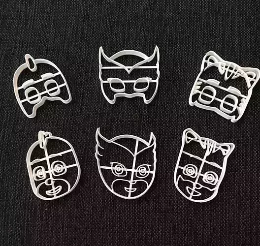 Cookie Cutter Pj Mask Six Pack 3D print model