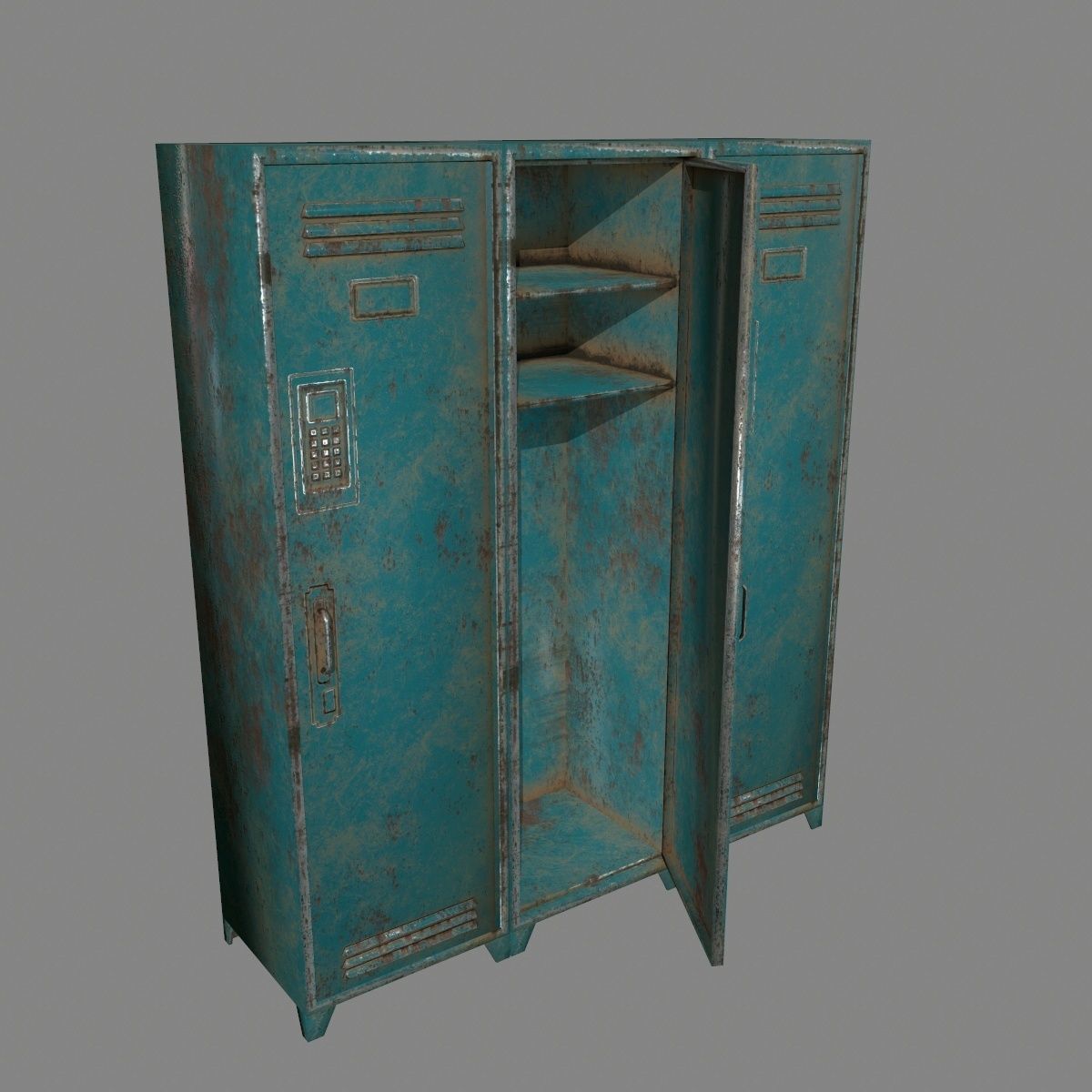 locker 2 old Low-poly 3D model_2
