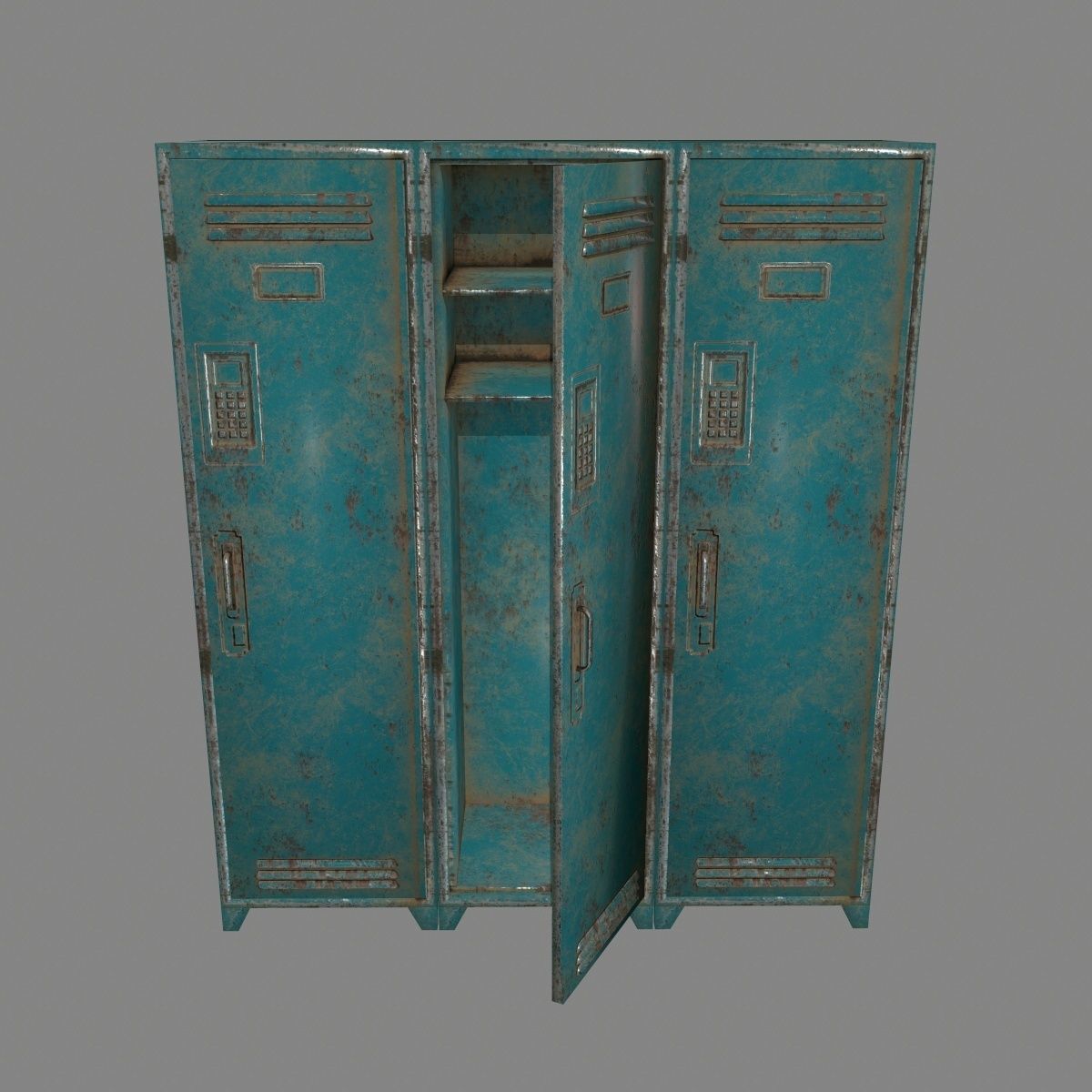 locker 2 old Low-poly 3D model_1