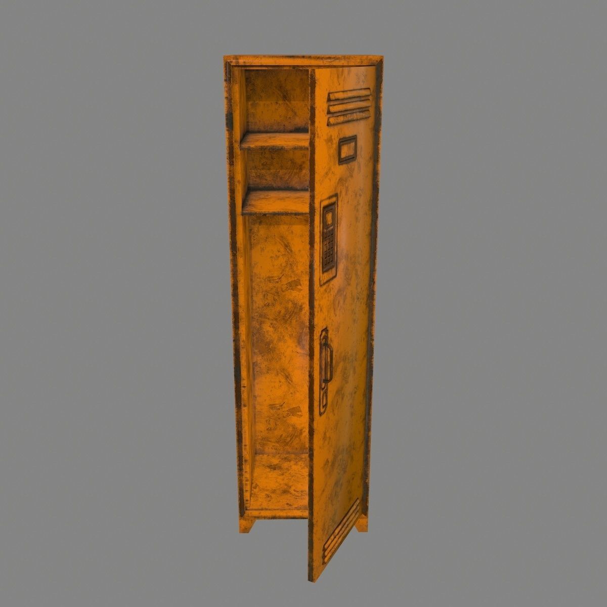 locker 3 orange metal lamp Low-poly 3D model_9