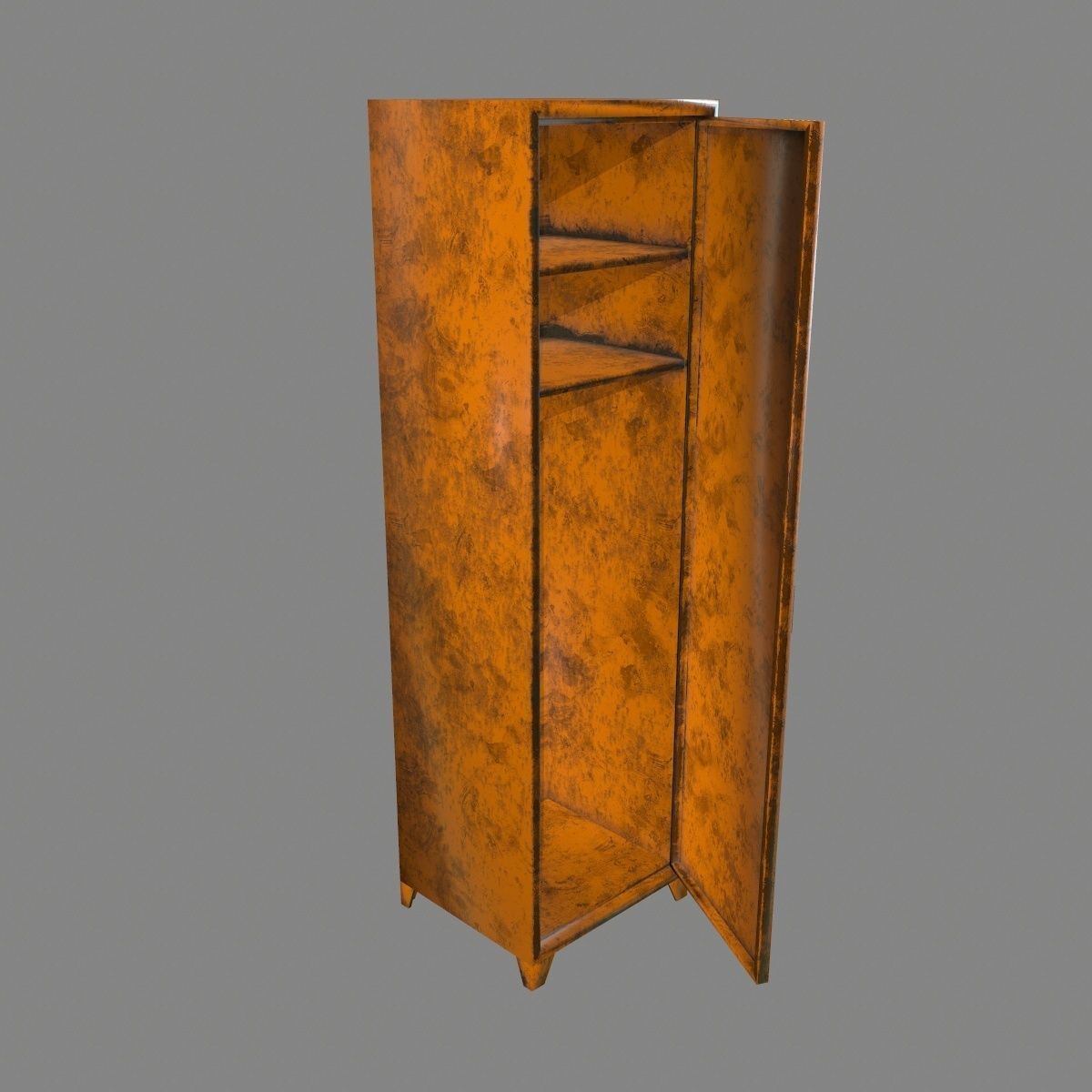 locker 3 orange metal lamp Low-poly 3D model_10