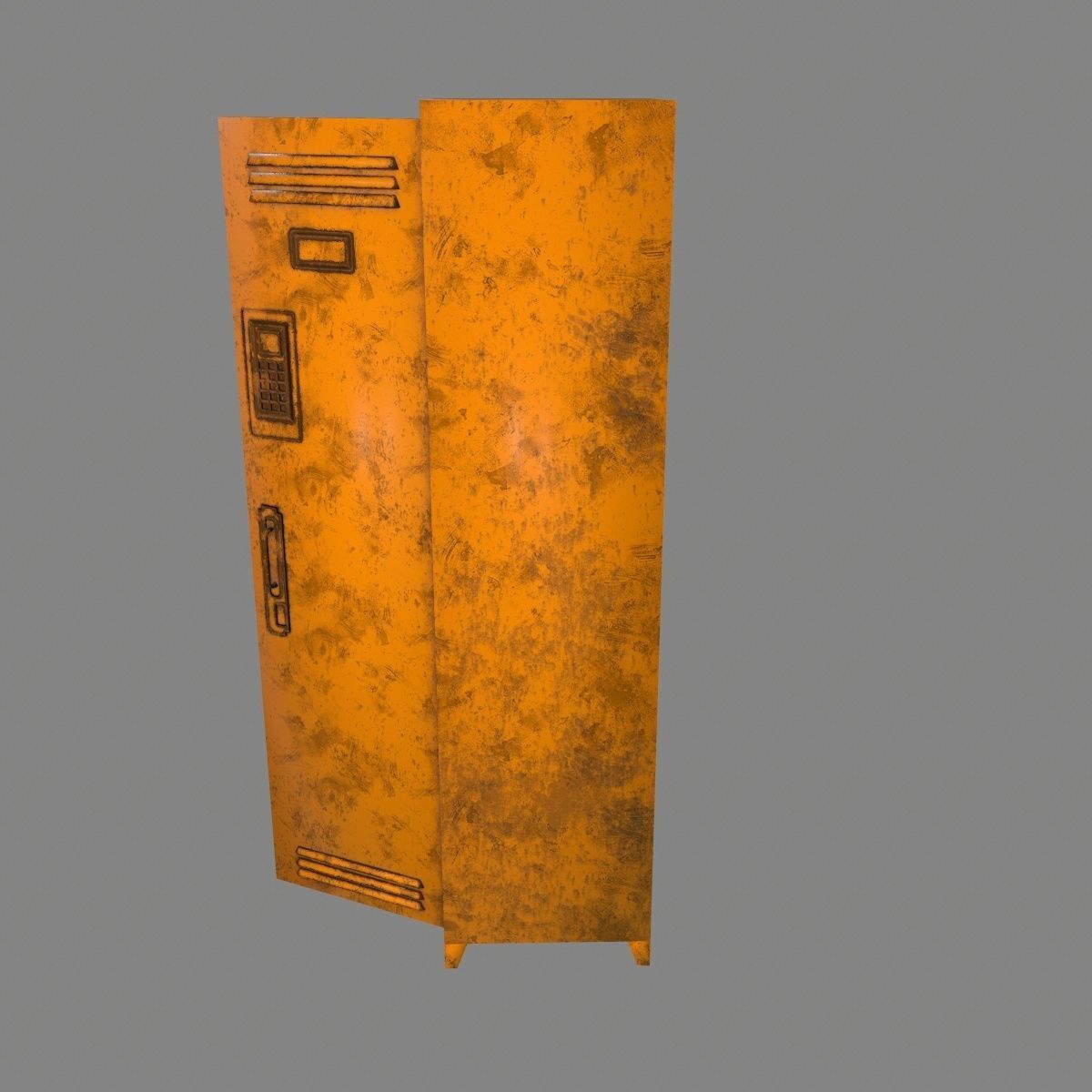 locker 3 orange metal lamp Low-poly 3D model_13