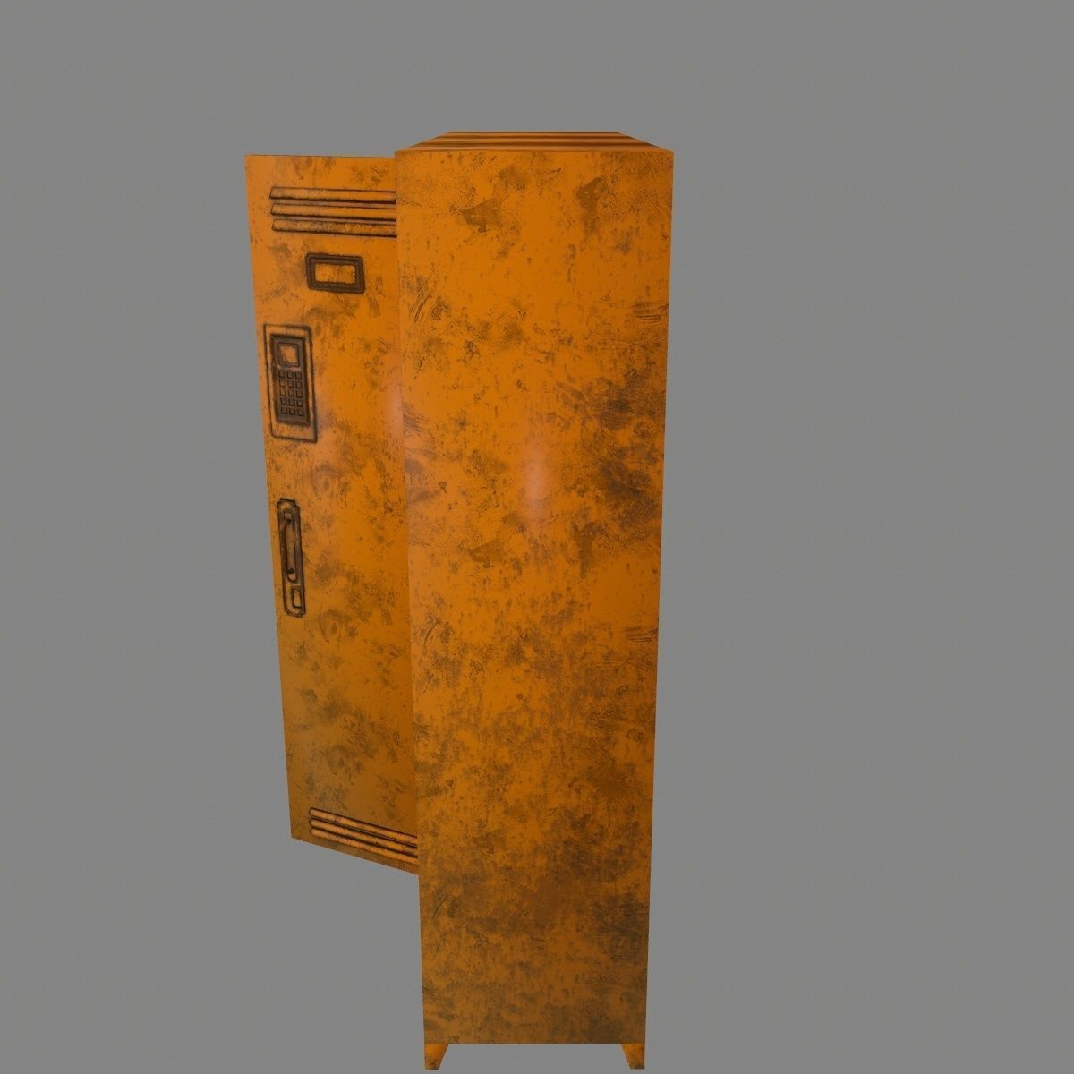 locker 3 orange metal lamp Low-poly 3D model_5