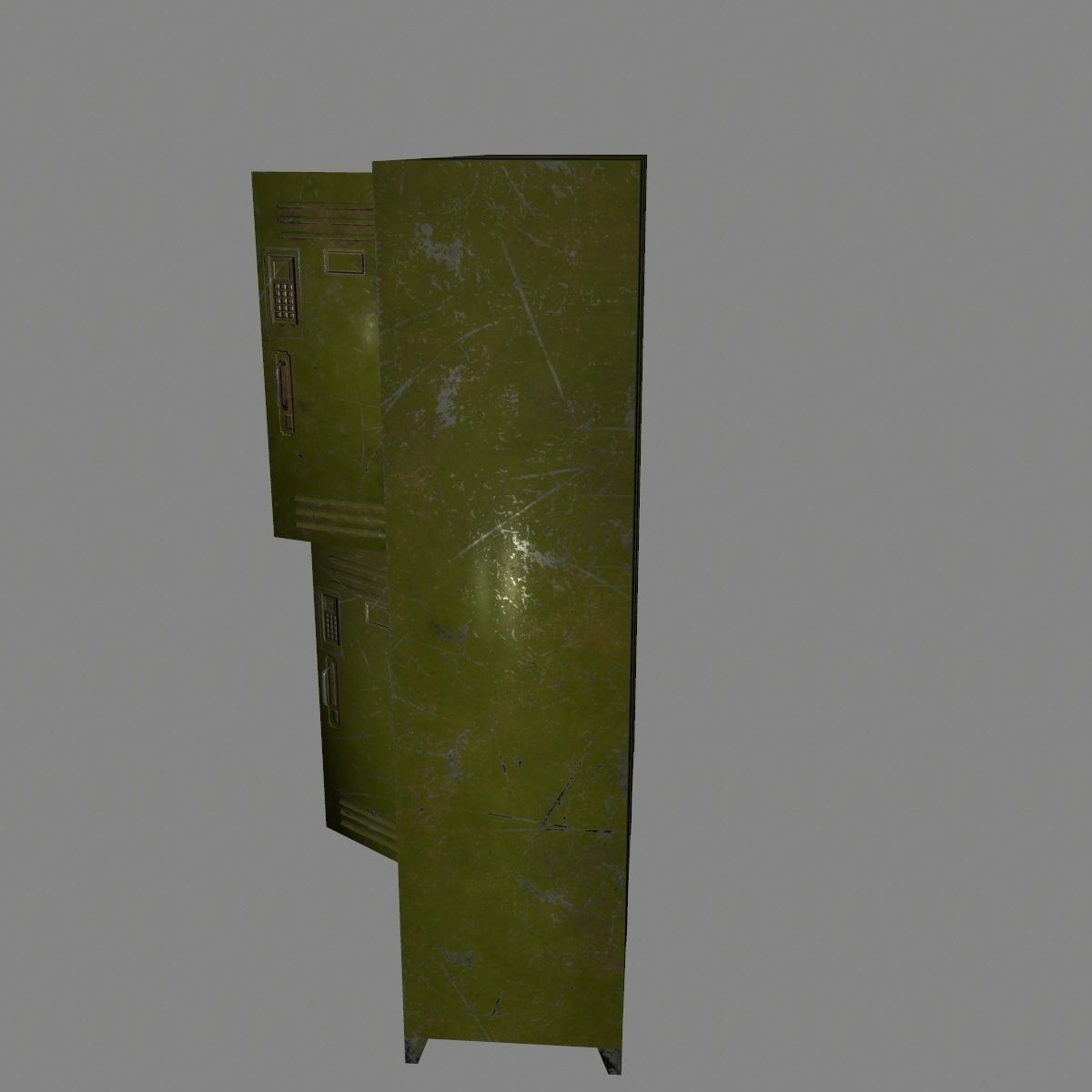 locker 5 three cupboards Low-poly 3D model_5
