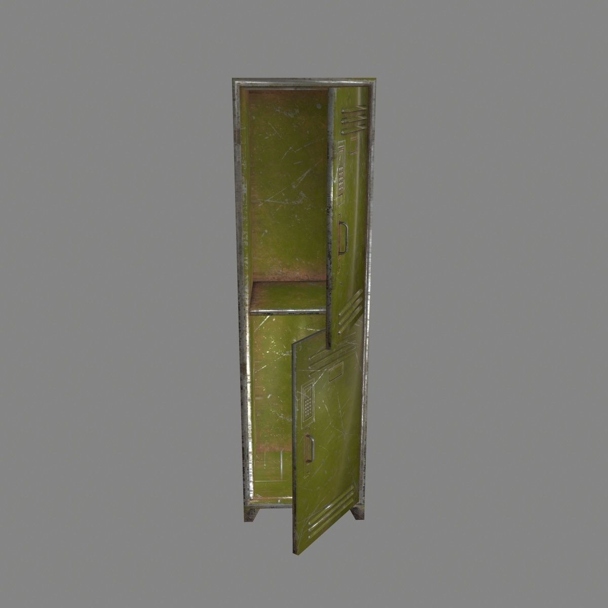 locker 5 three cupboards Low-poly 3D model_9