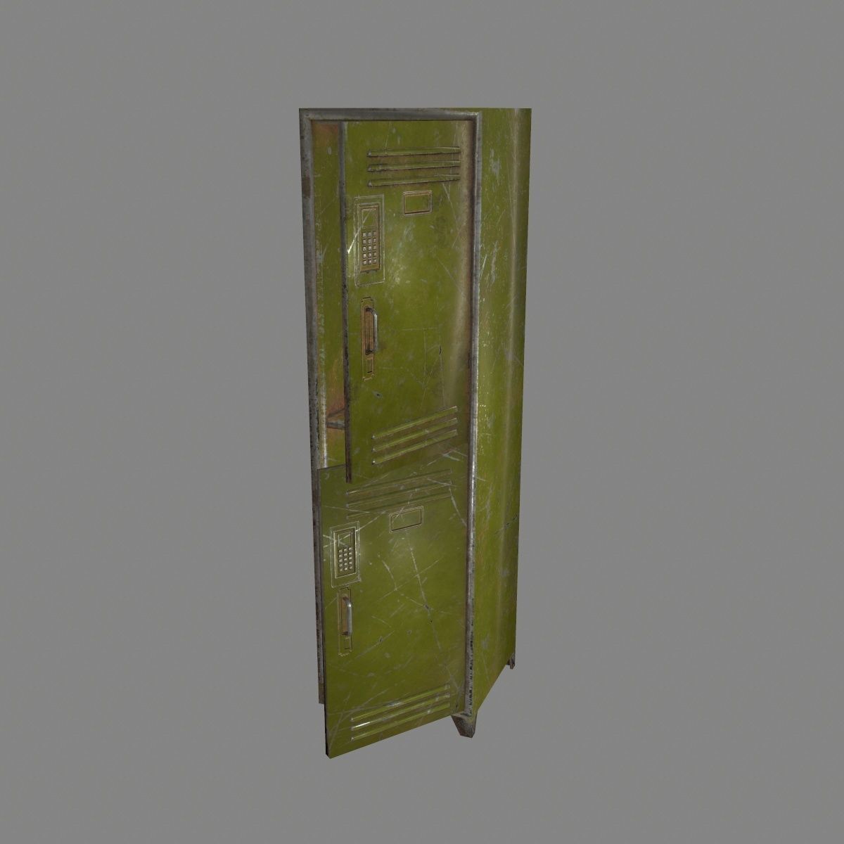 locker 5 three cupboards Low-poly 3D model_14