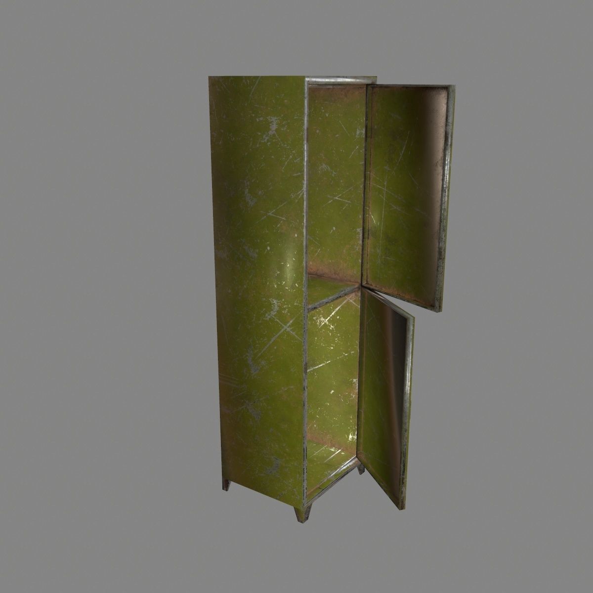 locker 5 three cupboards Low-poly 3D model_10