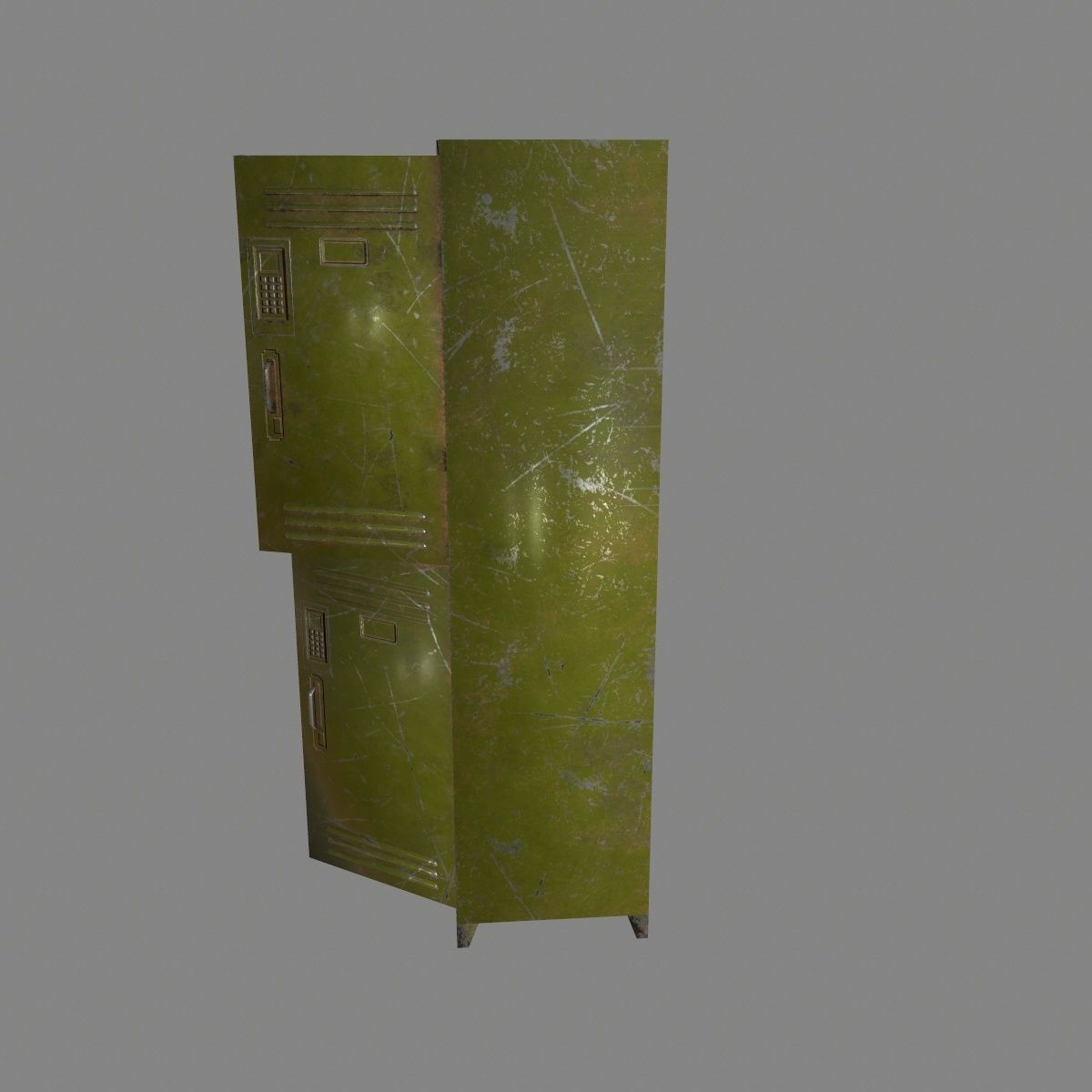 locker 5 three cupboards Low-poly 3D model_13