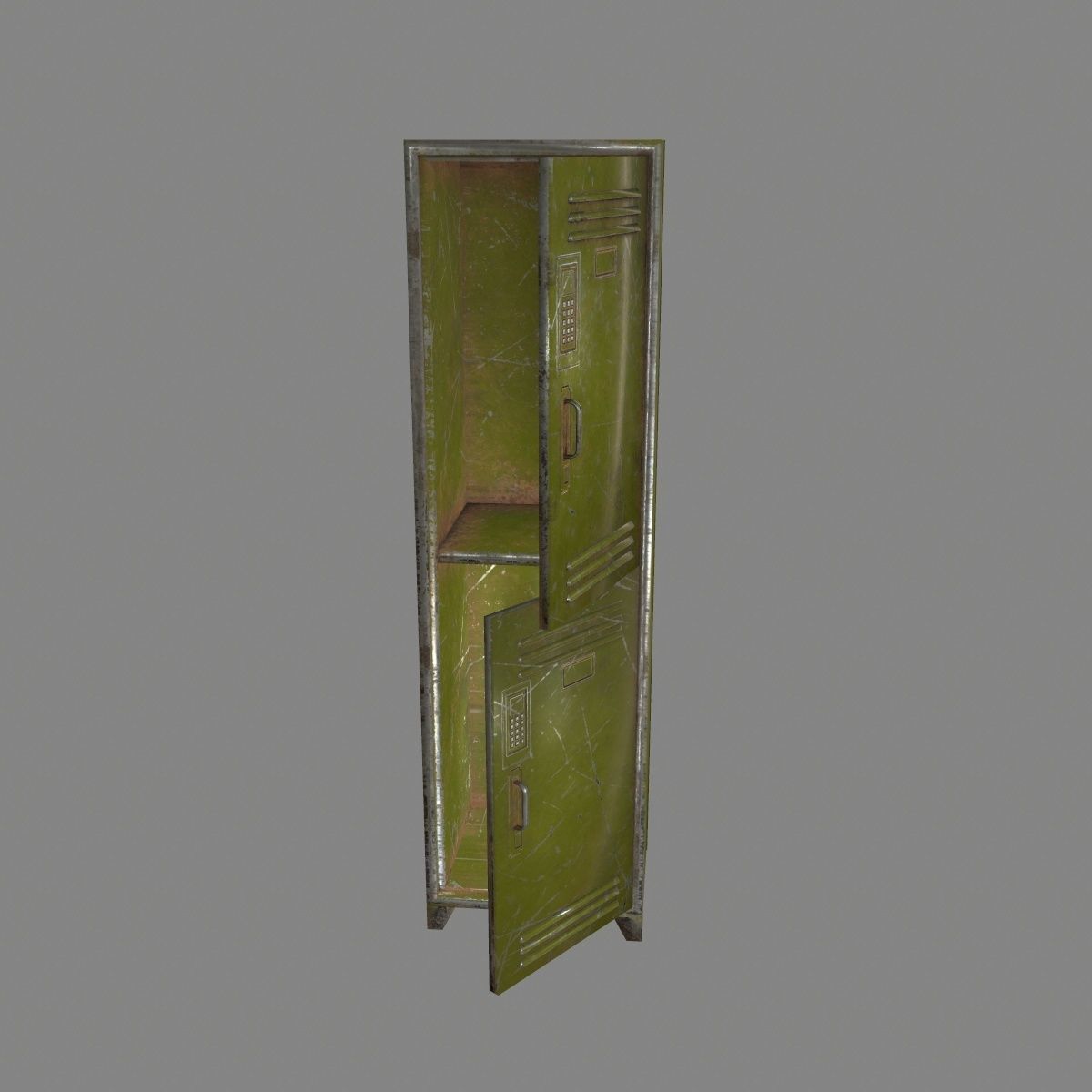 locker 5 three cupboards Low-poly 3D model_15