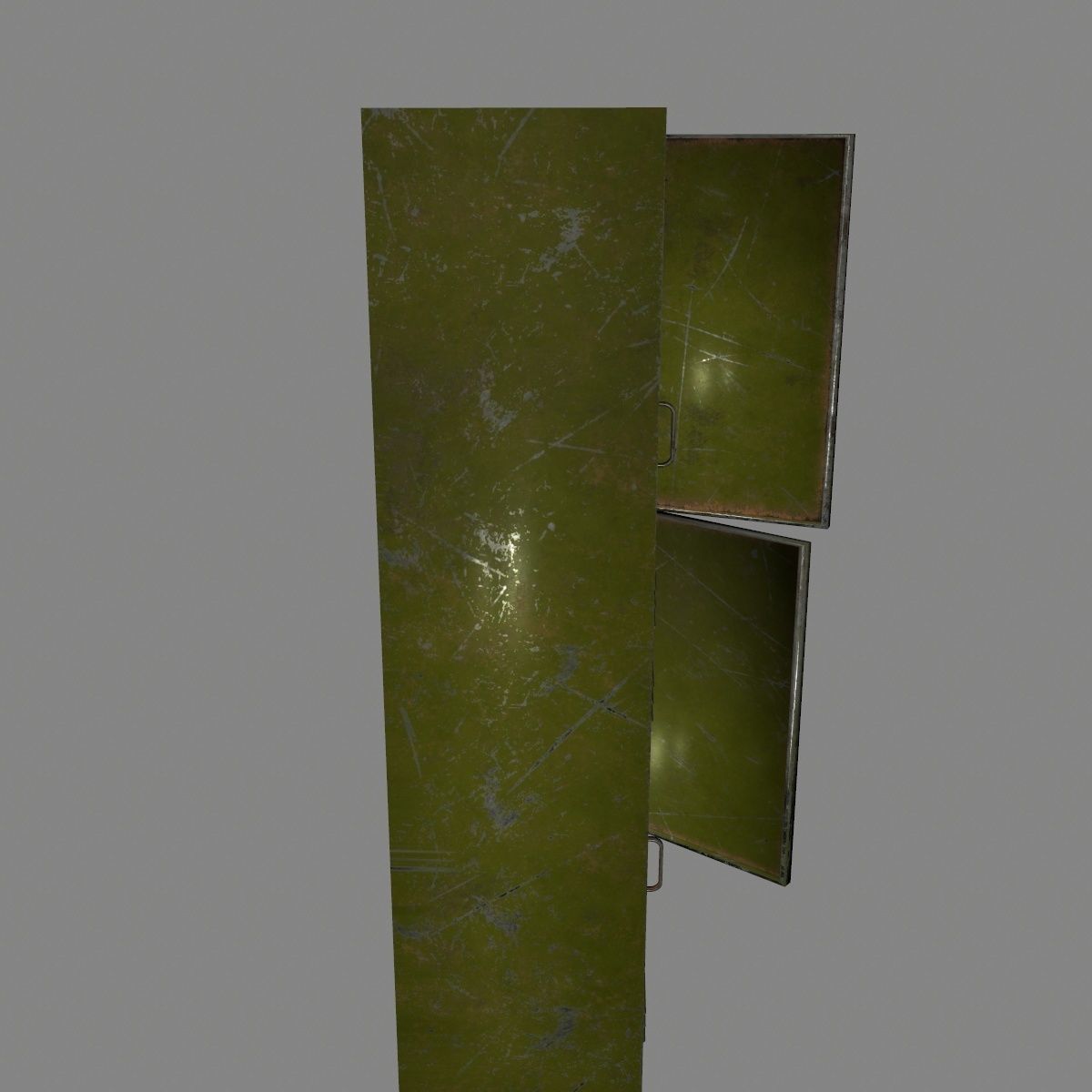 locker 5 three cupboards Low-poly 3D model_3