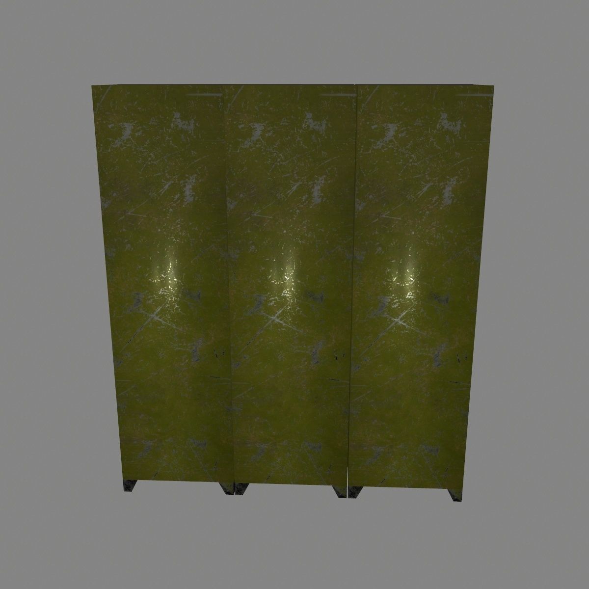 locker 5 three cupboards Low-poly 3D model_4