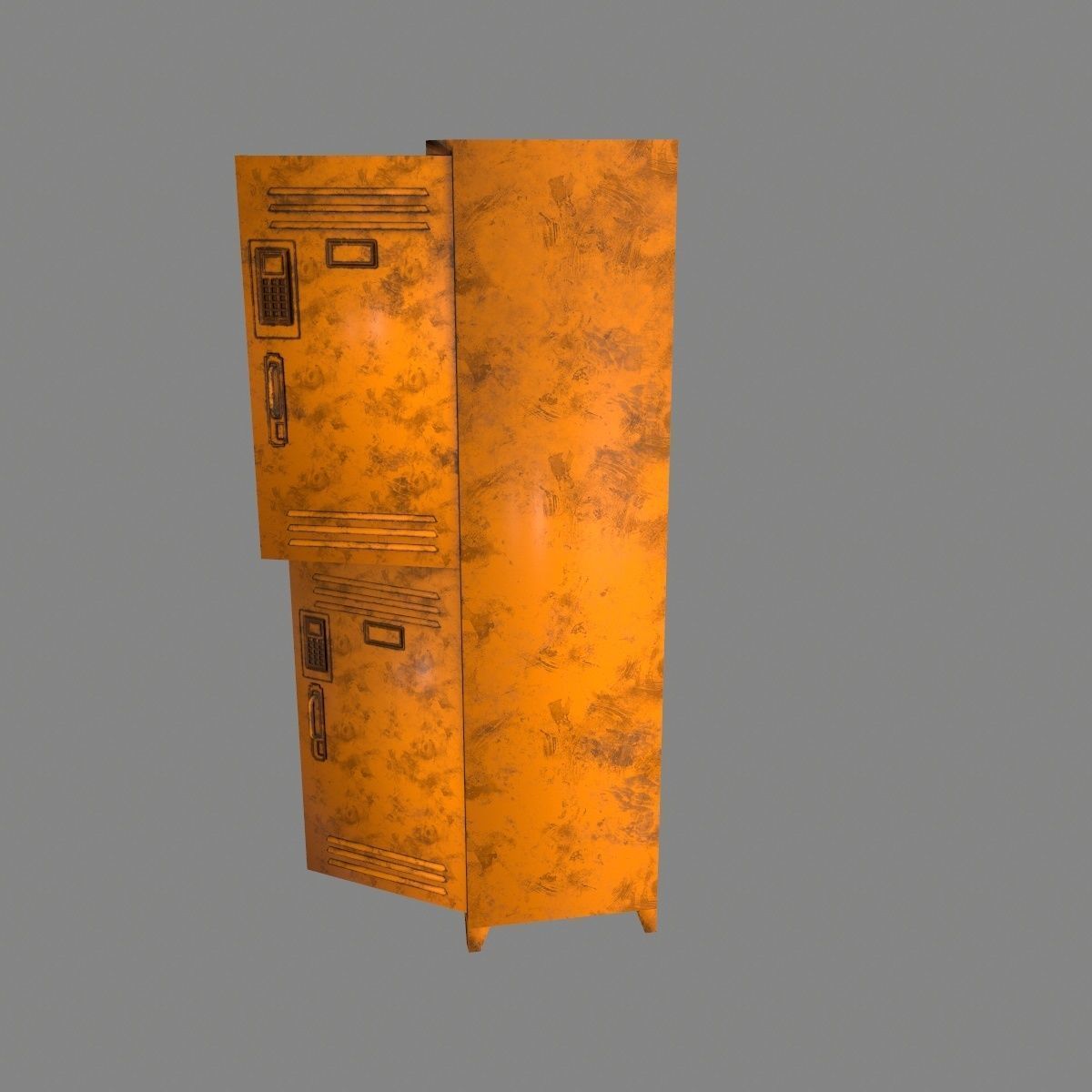 locker 7 metal Low-poly 3D model_12