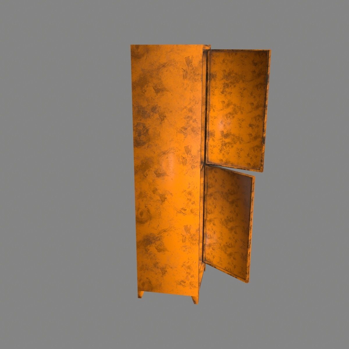 locker 7 metal Low-poly 3D model_10