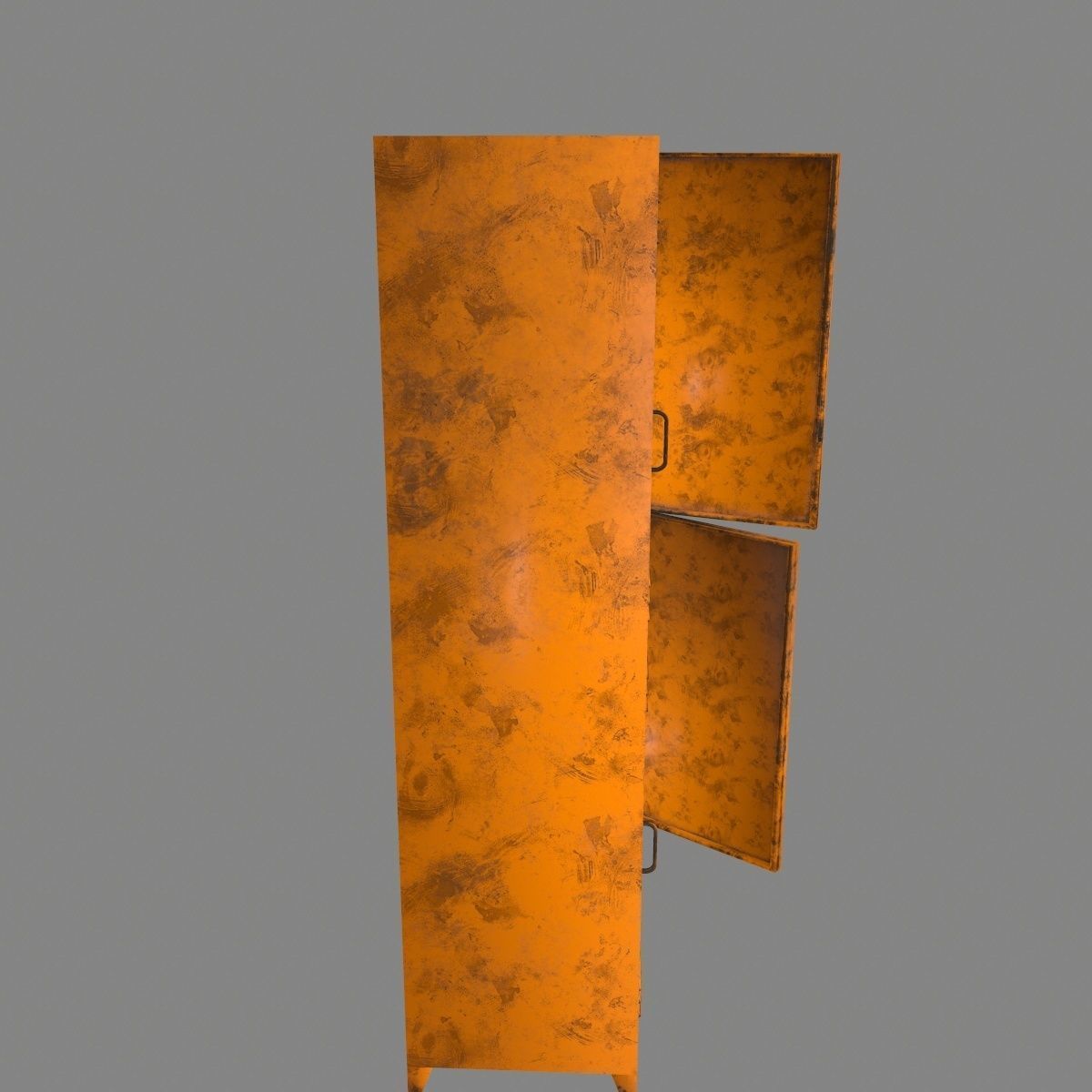 locker 7 metal Low-poly 3D model_3