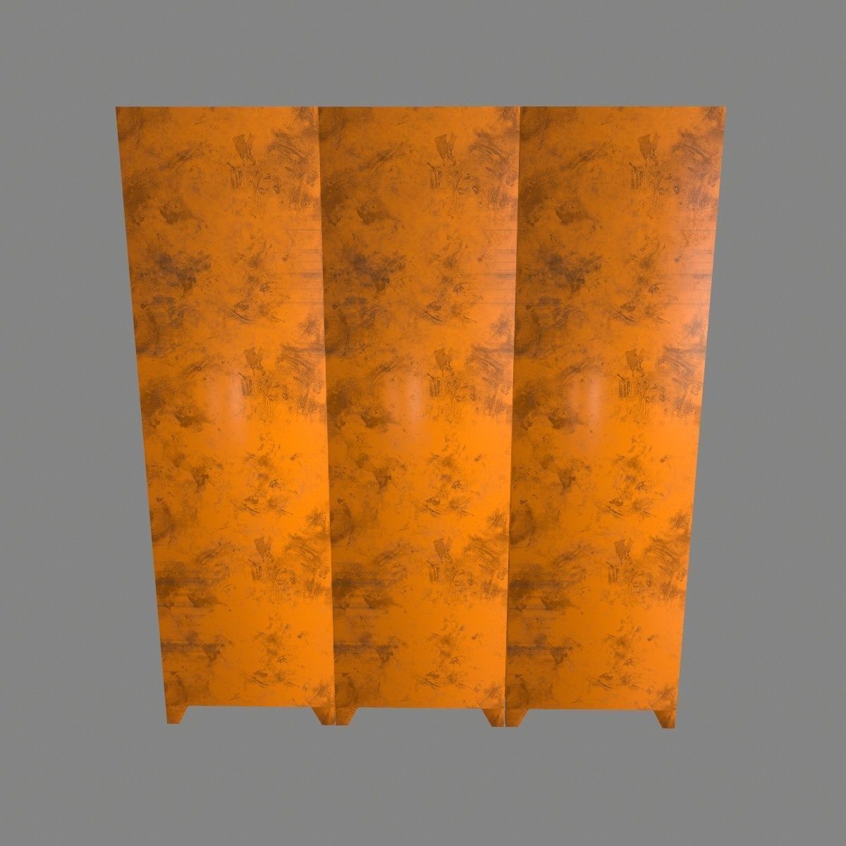 locker 7 metal Low-poly 3D model_4