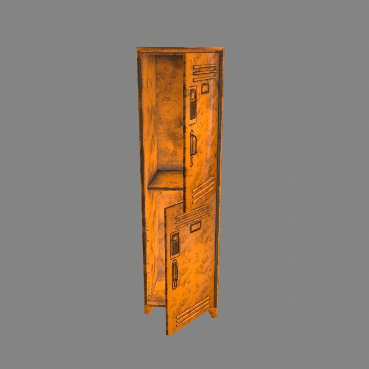 locker 7 metal Low-poly 3D model_13