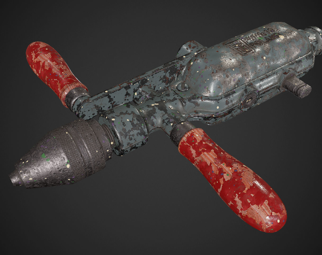 PWWe10 Hand Drill Low-poly 3D model_3