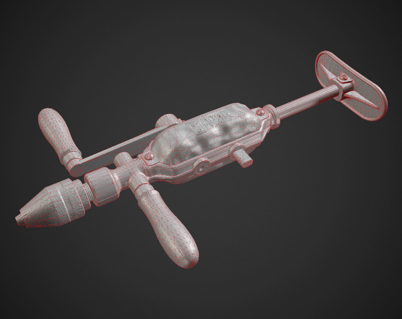 PWWe10 Hand Drill Low-poly 3D model_6
