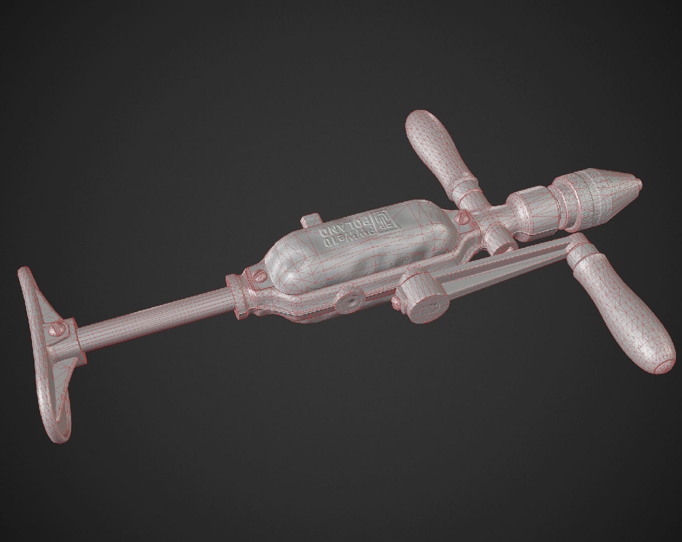 PWWe10 Hand Drill Low-poly 3D model_7