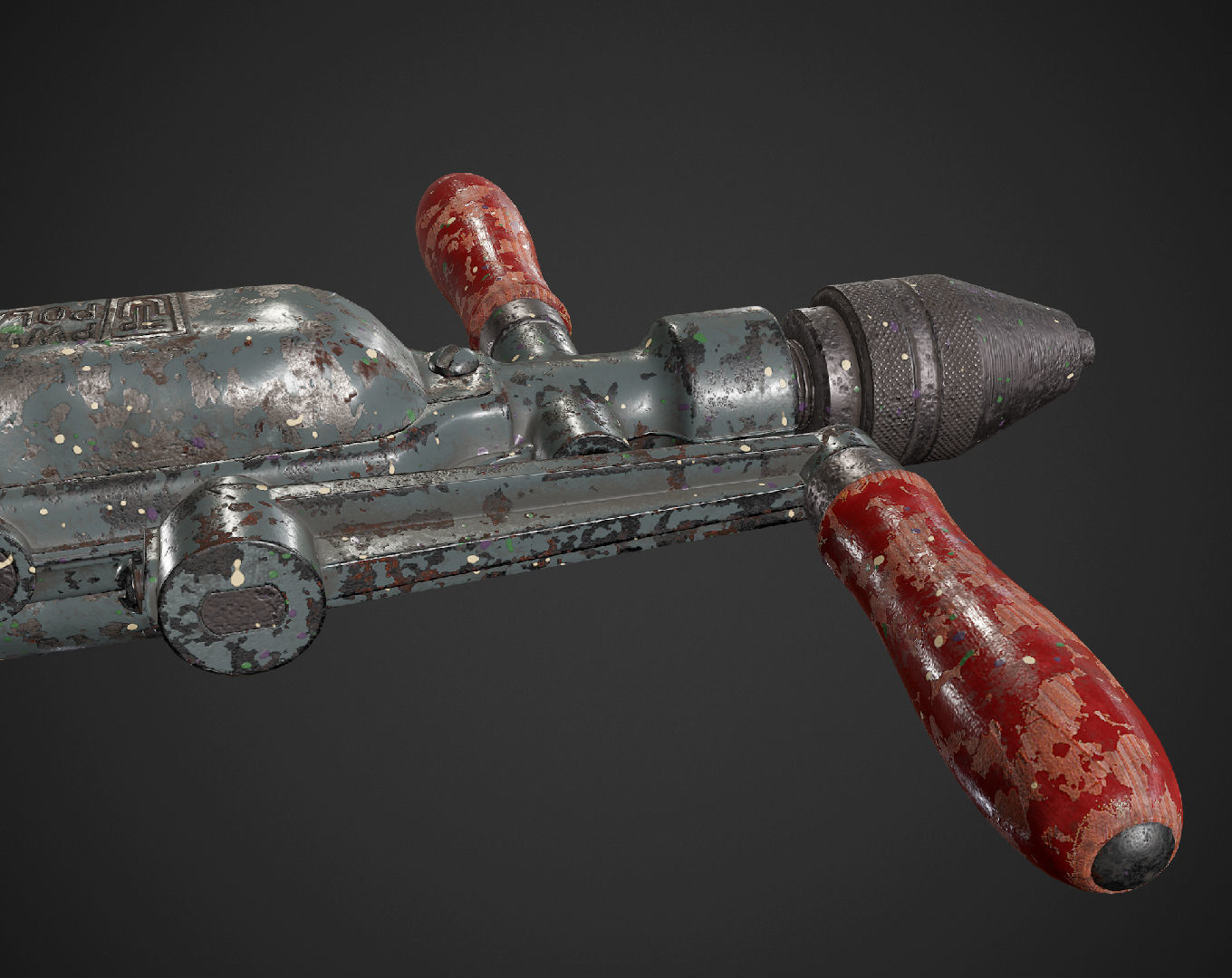 PWWe10 Hand Drill Low-poly 3D model_4