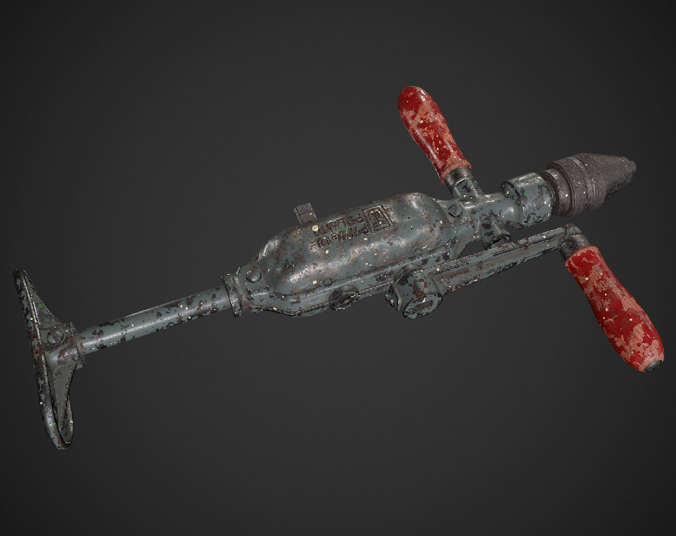 PWWe10 Hand Drill Low-poly 3D model_2