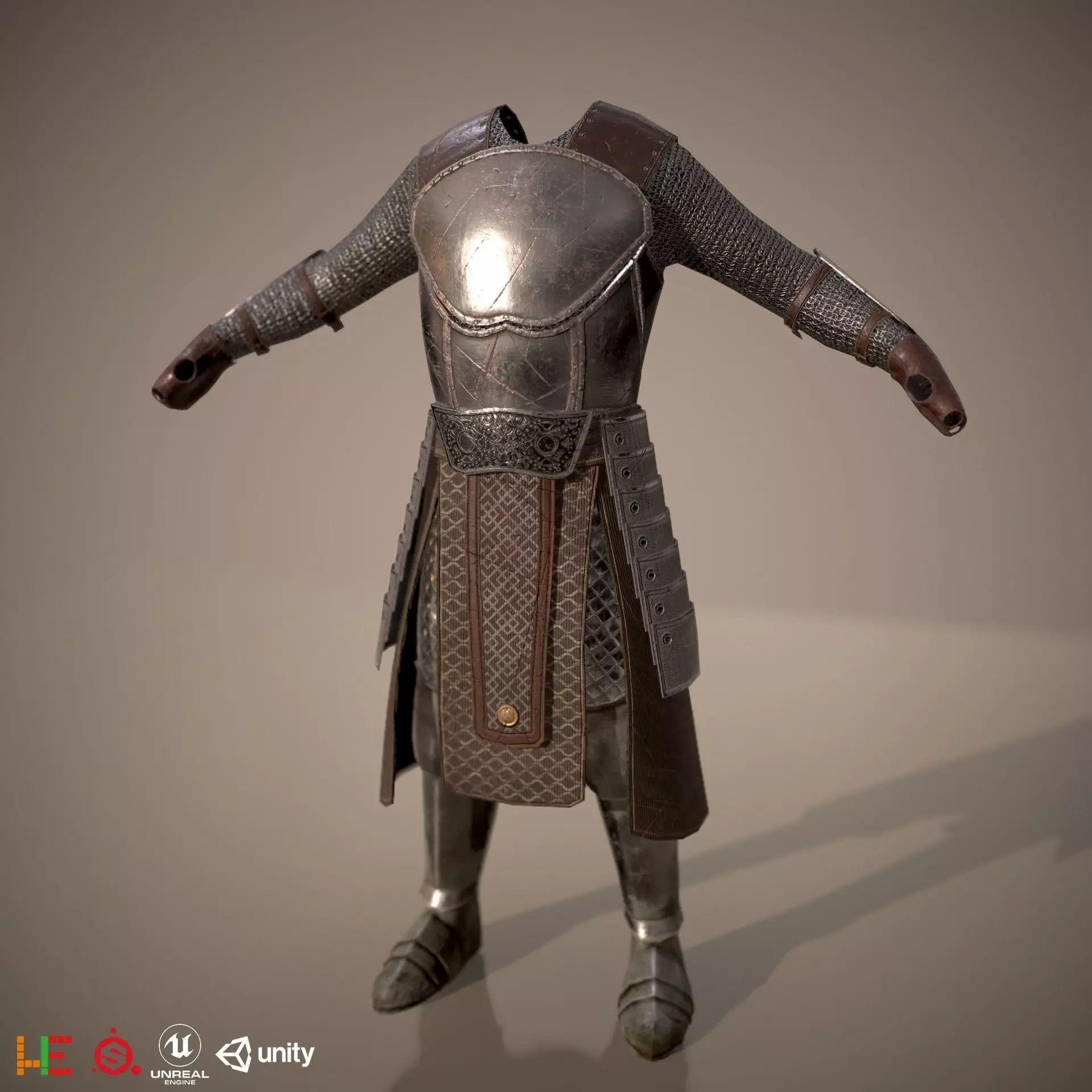 HIE Game Ready Body Armor D180612 Low-poly 3D model_0