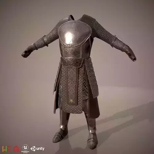 HIE Game Ready Body Armor D180612 Low-poly 3D model