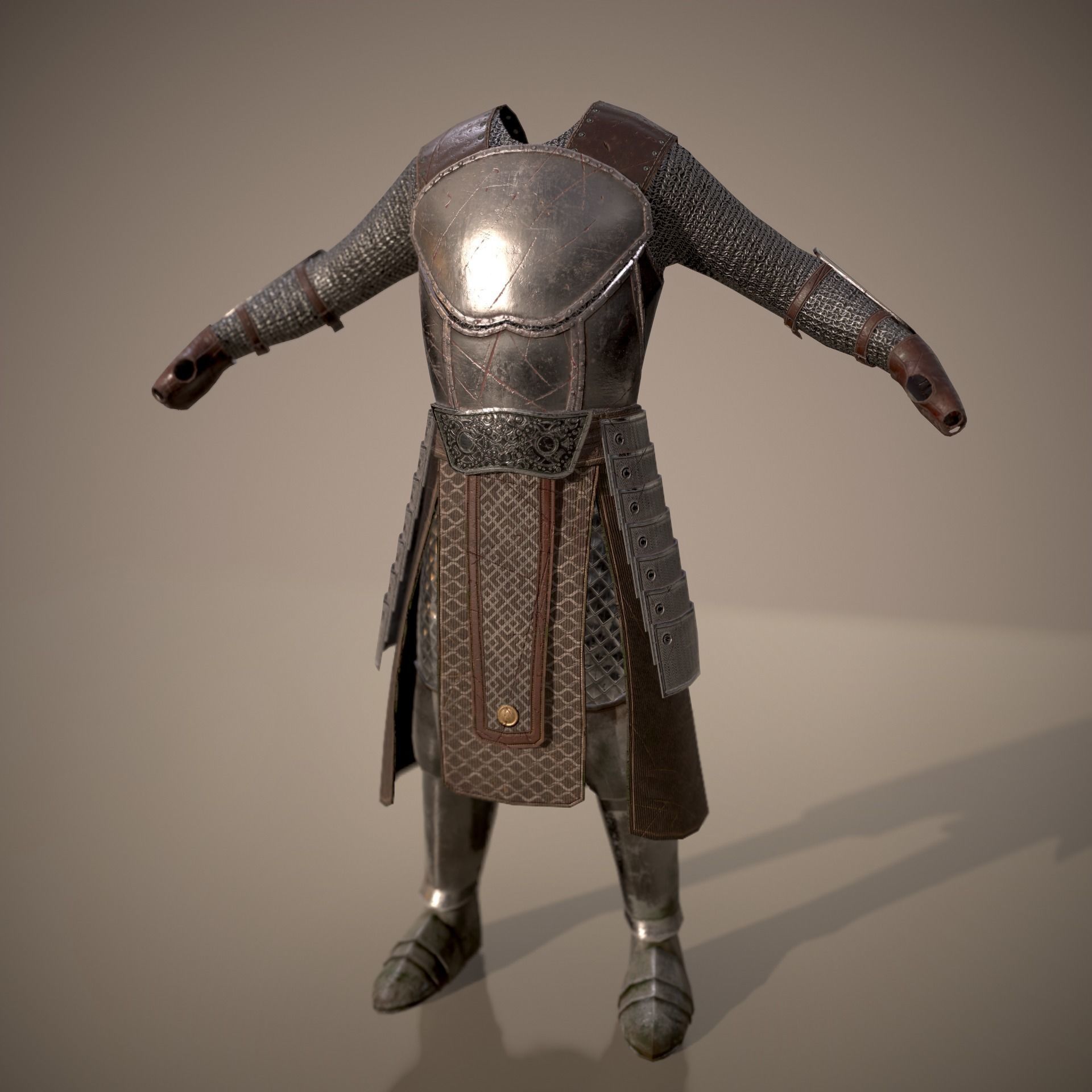 HIE Game Ready Body Armor D180612 Low-poly 3D model_2