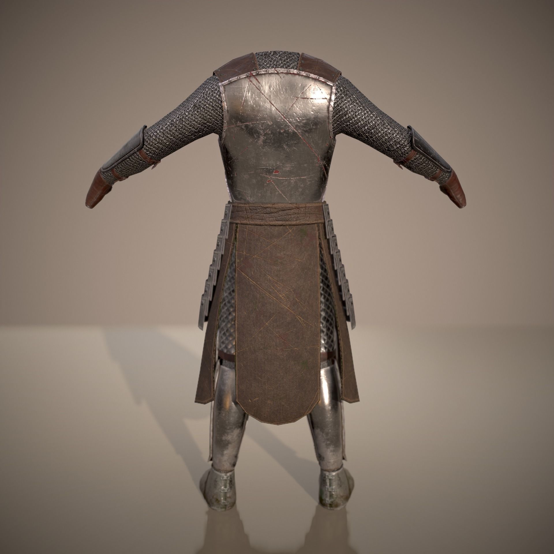 HIE Game Ready Body Armor D180612 Low-poly 3D model_9