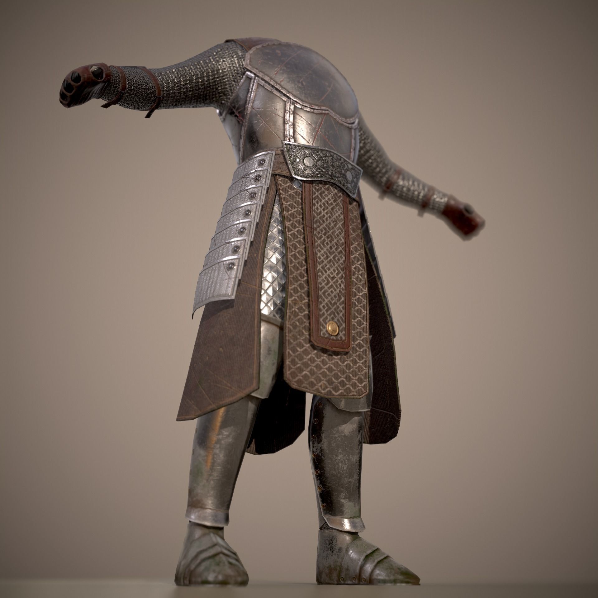 HIE Game Ready Body Armor D180612 Low-poly 3D model_13