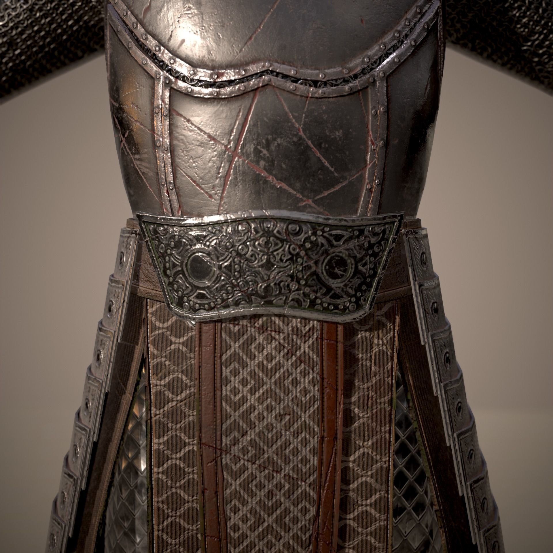 HIE Game Ready Body Armor D180612 Low-poly 3D model_8