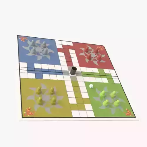 Ludo Low Poly board game Low-poly 3D model