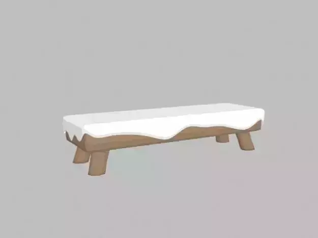 Cartoon Snow covered Bench