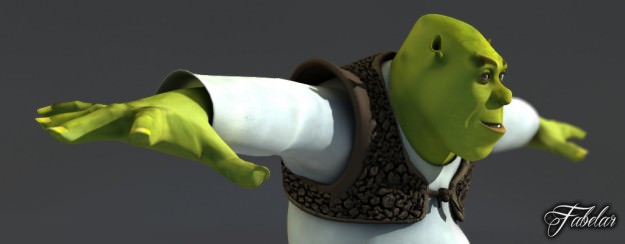 Shrek rigged 1 0 3D model_5